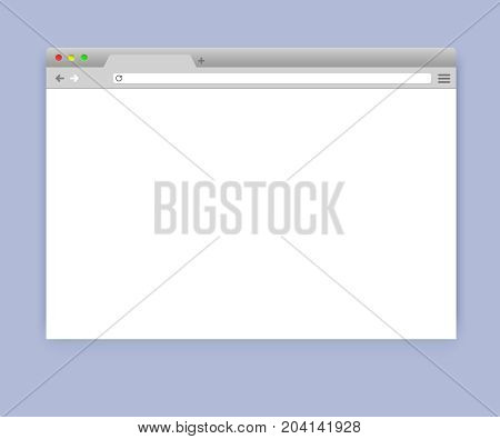 Browser or web browser in flat style. Window concept internet browser. Simple blank browser window mockup