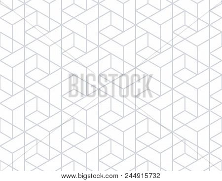 The Geometric Pattern With Lines. Seamless Vector Background. White And Grey Texture. Graphic Modern