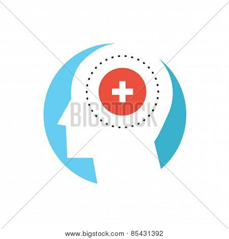 Mental Health Flat Line Icon Concept