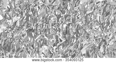 Crumpled Silver Foil Sheet Texture. Wrinkled Metal Background. Copy Space For Your Text. Pattern For