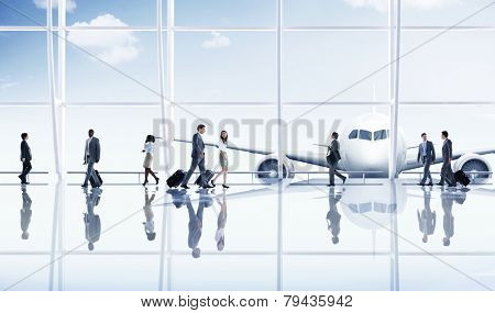 Airport Travel Business People Trip Transportation Airplane Concept