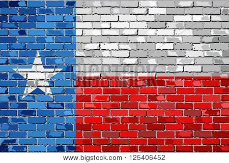 Flag of Texas on a brick wall - Illustration, 
The flag of the state of Texas on brick textured background, 
Texas Flag painted on brick wall,
Texas flag in brick style