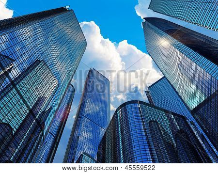 Modern business buildings