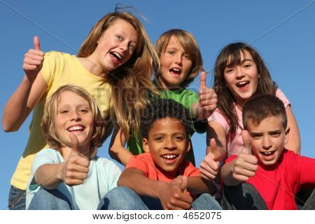 Group Of Diverse Kids Or Children