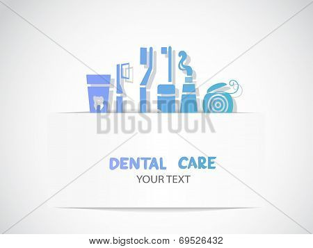 Background with dental care symbols