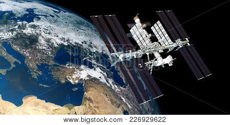 Extremely Detailed And Realistic High Resolution 3d Illustration Of International Space Station Iss 