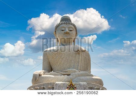 Big Buddha Statue On Phuket In Thailand In A Summer Day