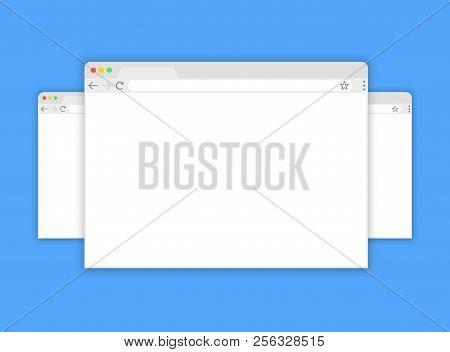 Browser Window.web Browser In Flat Style. Window Concept Internet Browser. Mockup Screen Design. Vec