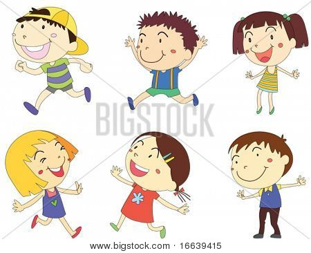 illustration of a kids on white