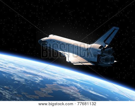 Space Shuttle Orbiting Earth