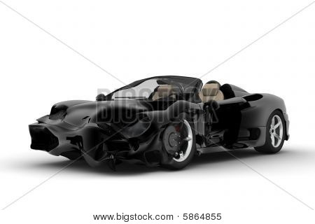 Black Accident Car