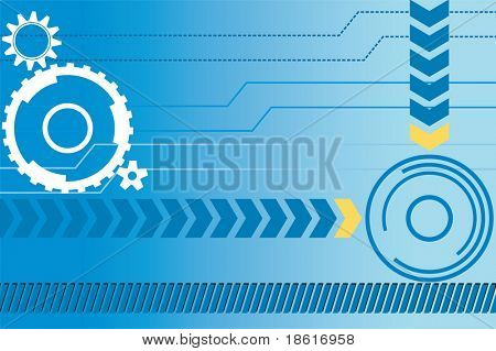 Industrial concept background  with gears and lines