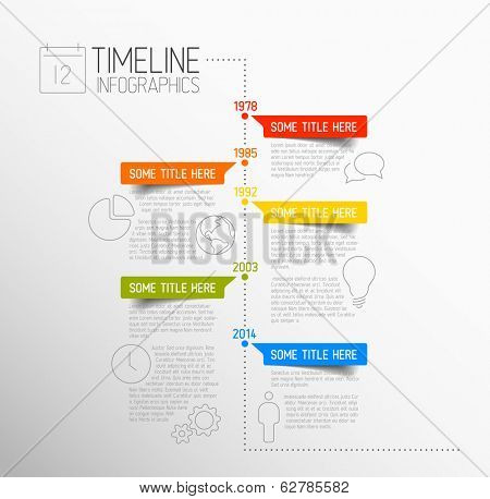 Vector Infographic timeline report template with icons