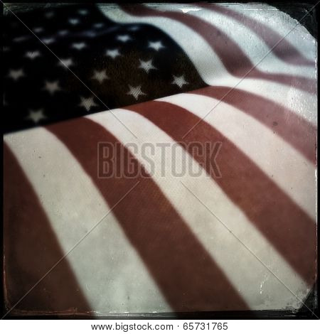 Instagram filtered style image of an American Flag for Memorial Day, 4th of July, Veterans Day