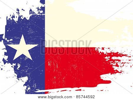 Scratched Texas Flag. A flag of Texas with a grunge texture