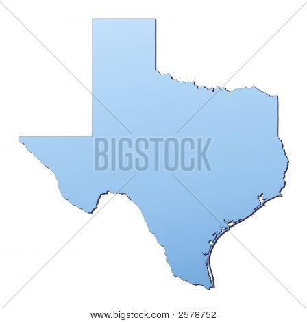 Texas(Usa) Map Filled With Light Blue Gradient