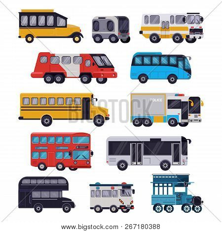 Bus Vector Public Transport Tour Or City Vehicle Schoolbus Sightseeing-bus Transporting Passengers I