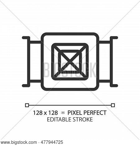 Duct Air Conditioner Linear Icon. Air Filtration. Ventilation Pipe. Hvac System. Building Equipment.