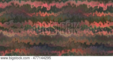 Grunge Tie Dye Wash Seamless Border. Blurry Fashion Effect Summer Hippy Washi Tape With Space Dyed S