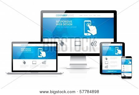 Scalable and flexible modern responsive web design concept vector EPS10