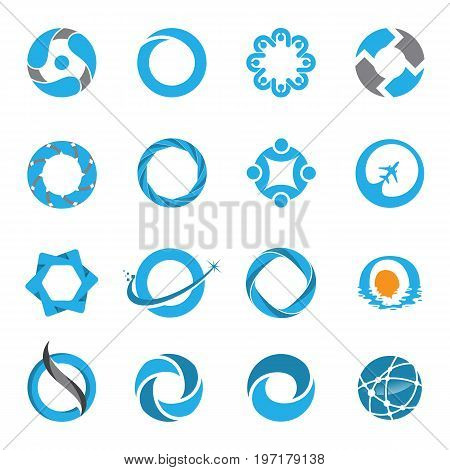 Technology orbit web rings logo design. Vector circle ring logo design. Abstract circle logo template. Round ring circle and infinity loop symbol, technology icon, circle line logo. Company logo. Vector illustration Eps.8 Eps.10