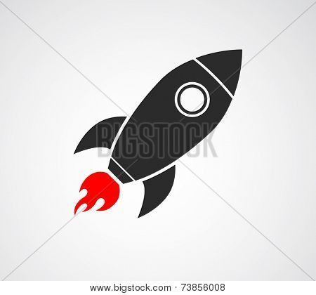 rocket ship space icon - design element