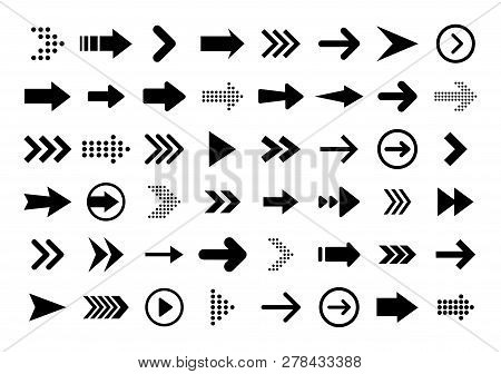 Arrows Big Black Set Icons. Arrow Icon. Arrow Vector Collection. Arrow. Cursor. Modern Simple Arrows