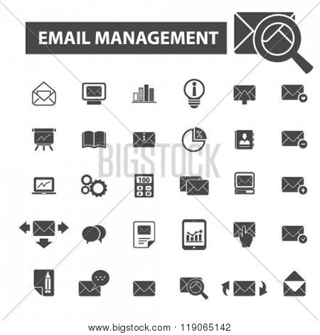 email management icons, email management logo, mail icons vector, mail flat illustration concept, mail infographics elements isolated on white background, mail logo, mail symbols set, post, letter