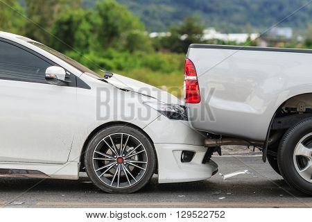 Car Accident Involving Two Cars On The Street