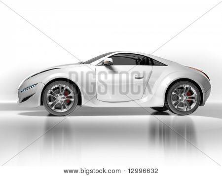 Sports car isolated on white background. My own car design. Not associated with any brand.