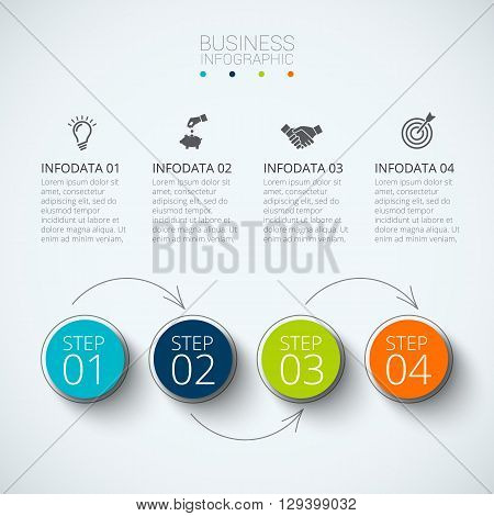 Abstract infographics number options template. Vector illustration. Can be used for workflow layout, diagram, business step options, banner, web design