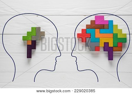 Genetic Brain Disorder. Health And Ailing Brain. Mental Health And Mental Disorder Concept. Heads Wi