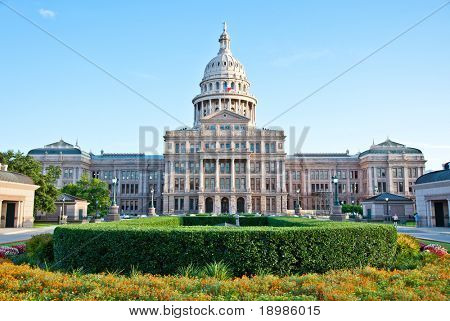 The Texas State Capitol Building in downtown Austin, Texas.  Austin is the capital city of Texas.