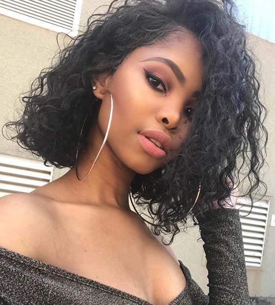 Curly Bob Hairstyle for Black Women