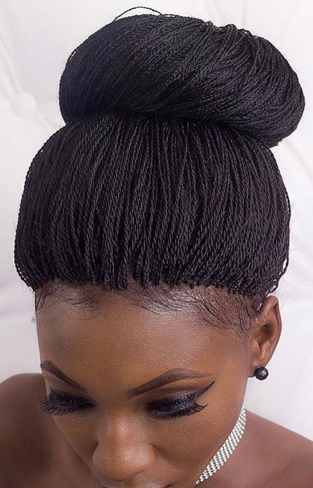 Micro Braids into a Bun