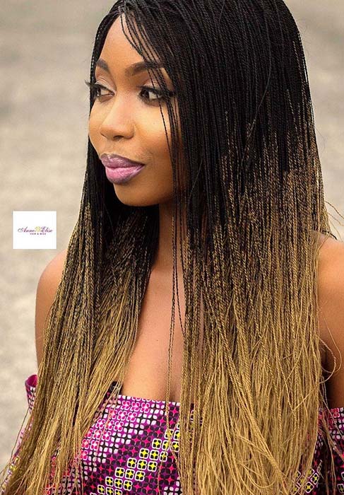 Long, Ombre Micro Braids