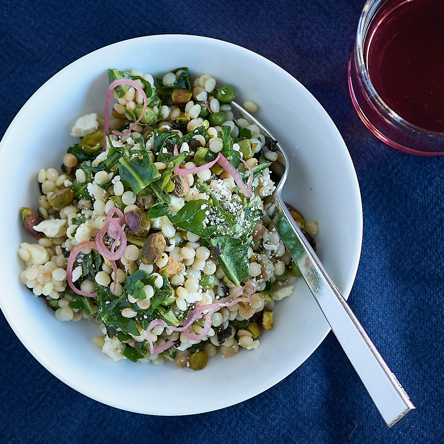 Read more about the article Israeli Couscous with Lemon, Mint, Peas, Feta and Pickled Shallots