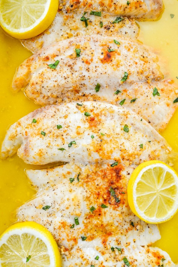 Baked Tilapia with Garlic Lemon Butter