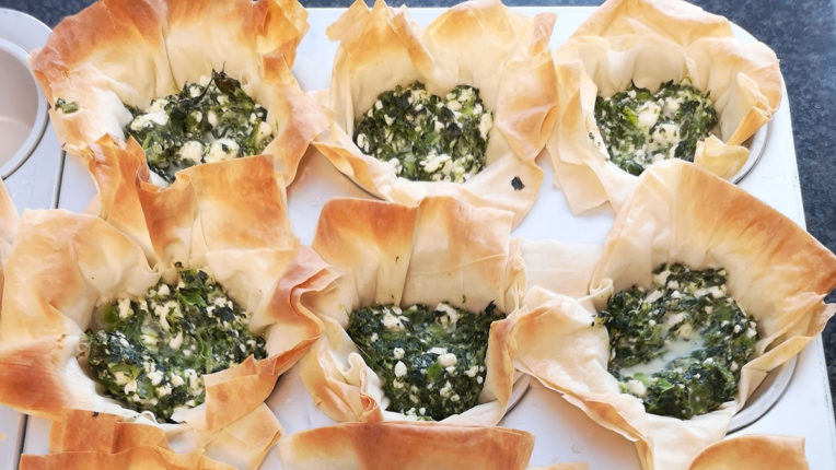 Spinach Feta Phyllo Cups