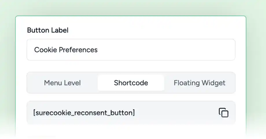 Cookie preferences shortcode example