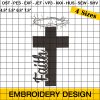 Faith Cross With Crown Embroidery Design, Christian Embroidery Pattern