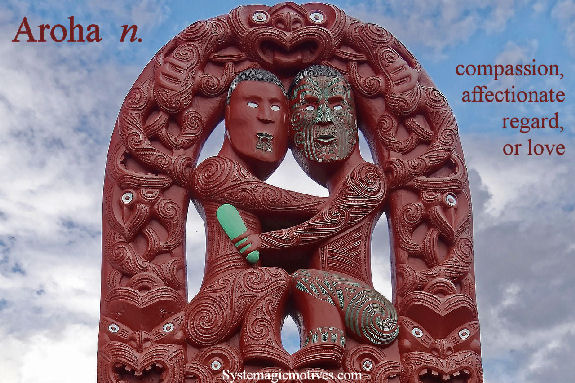 Graphic Definition of Maori word Aroha